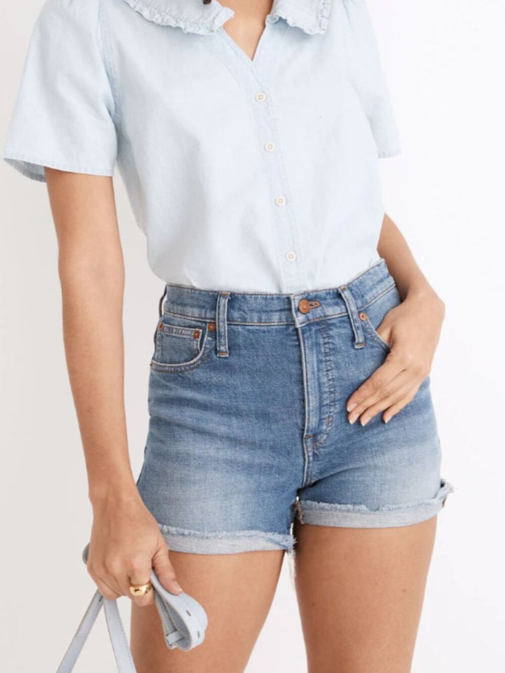 Madewell High-Rise Denim Shorts in Lavista Wash
